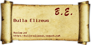 Bulla Elizeus névjegykártya